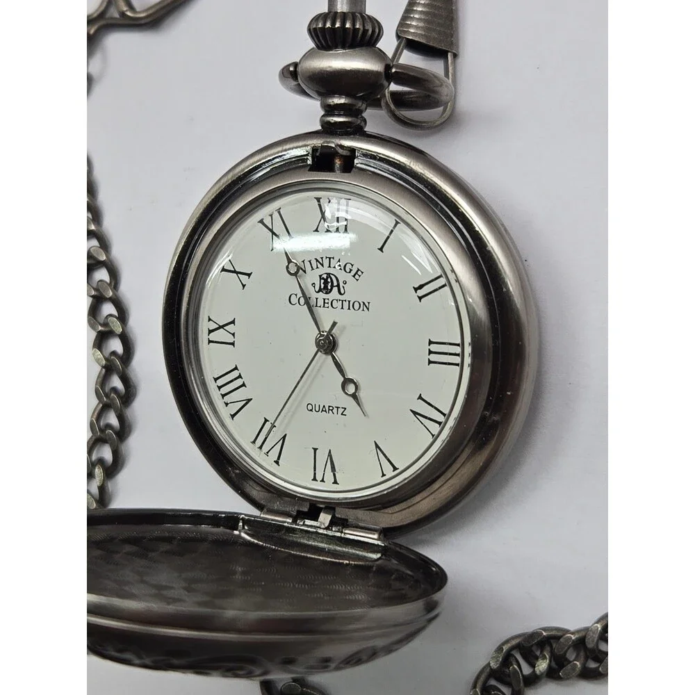 Vintage Collection Alamo San Antonio Texas Pocket Watch Chain Quartz New Battery